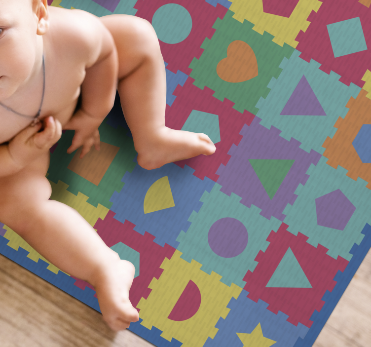 Colorful puzzle imitation nursery vinyl carpet - TenStickers