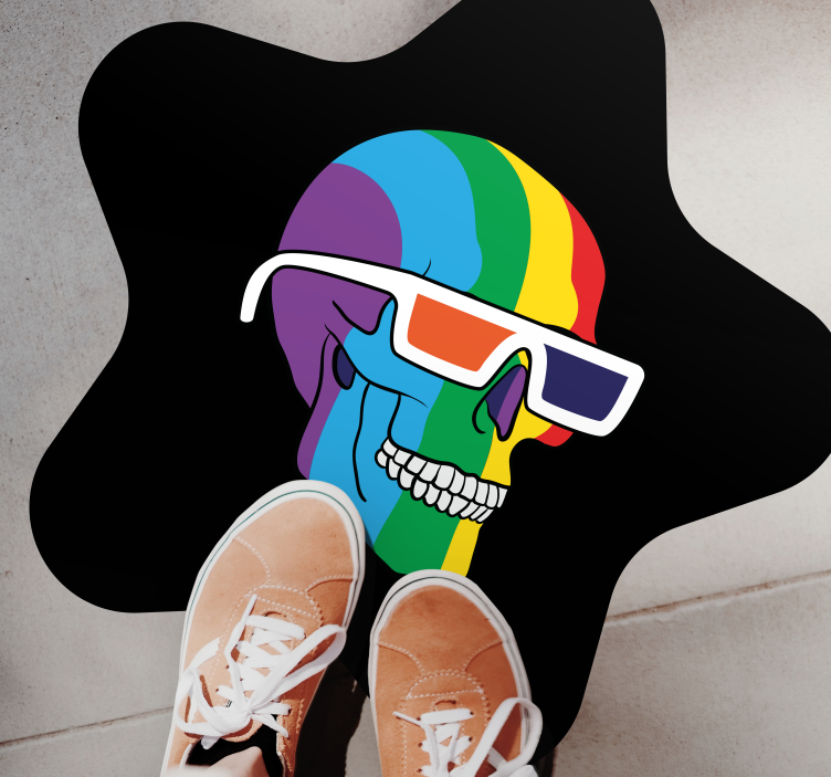 Colorful Skull Shades mosaic vinyl carpet - TenStickers
