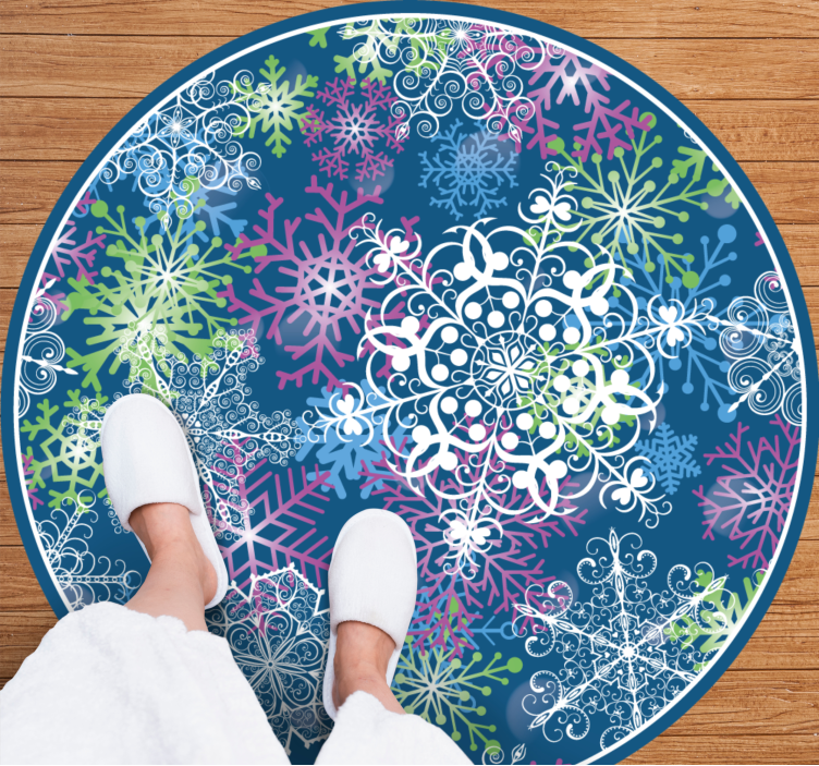 Colorful Snowflake Pattern Christmas vinyl carpet - TenStickers