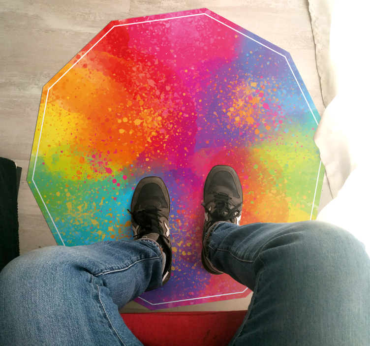 Colorful Splattered Hexagon marble vinyl carpet - TenStickers