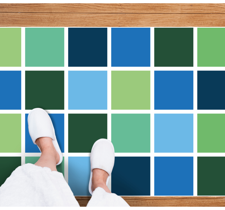 Colorful Square Blocks bathroom vinyl carpet - TenStickers