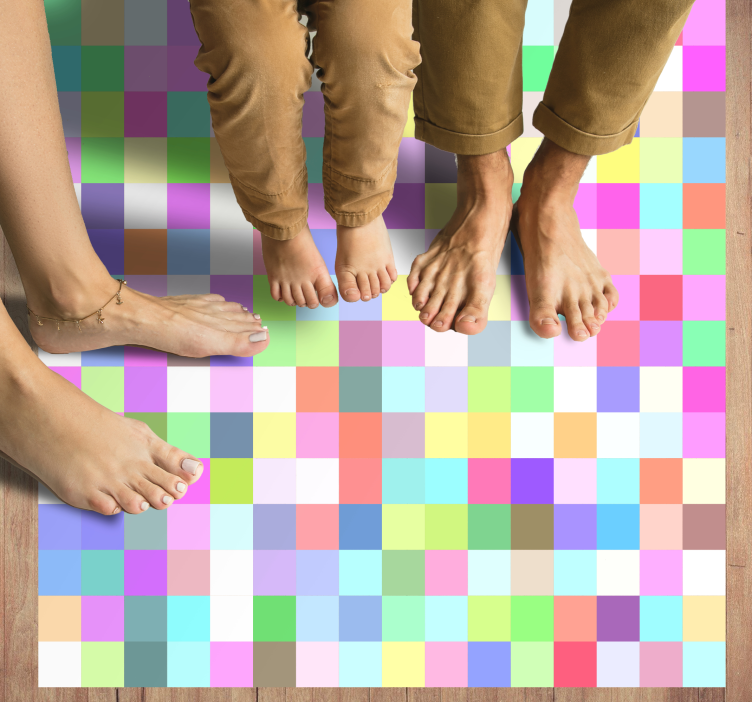 Colorful Squares Pattern geometric vinyl carpet - TenStickers