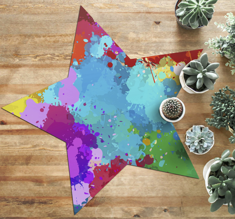 Star with colorful strokes kids vinyl carpet - TenStickers