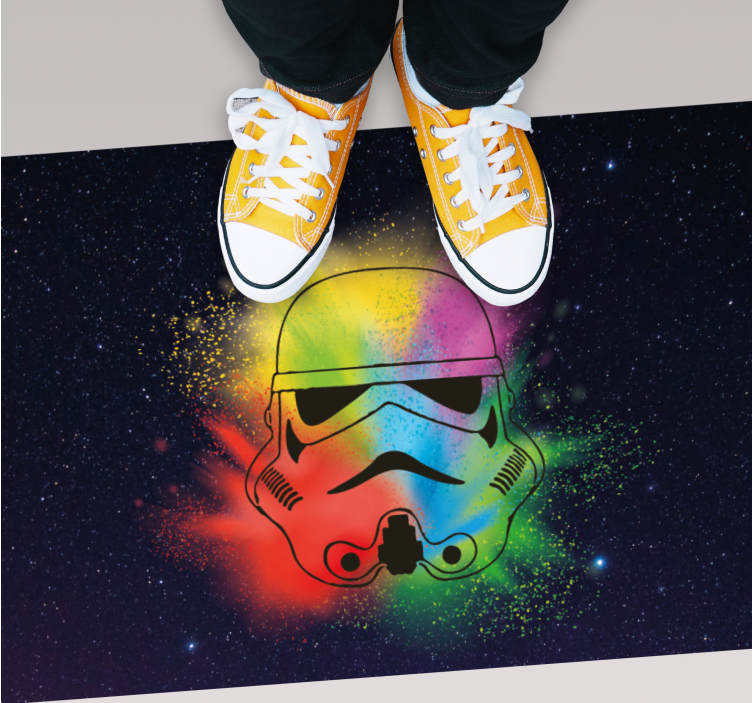 Colorful Stormtrooper Face kids vinyl carpet - TenStickers