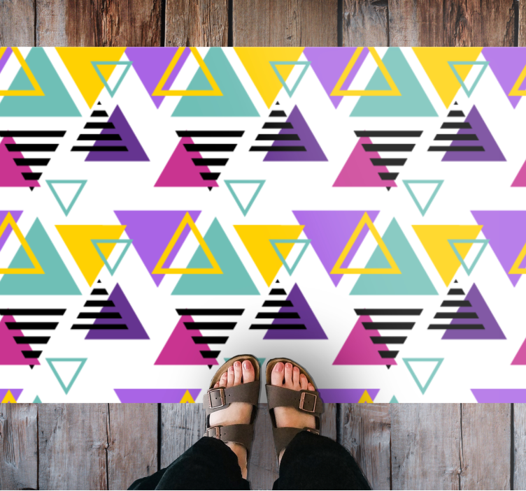 Colorful Triangle Arrangement geometric vinyl carpet - TenStickers