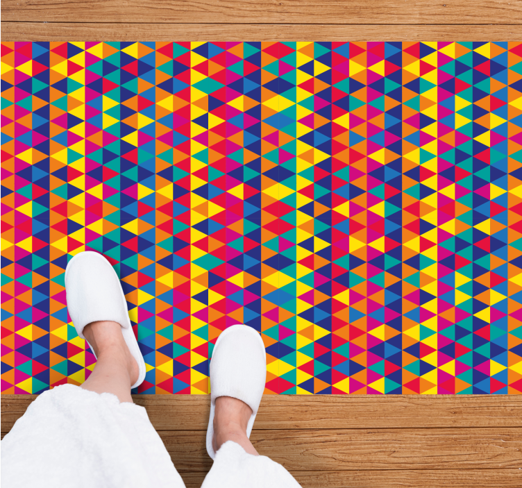 Colorful Triangles Pattern geometric vinyl carpet - TenStickers
