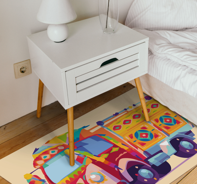 Colorful Truck Illustration kids vinyl carpet - TenStickers