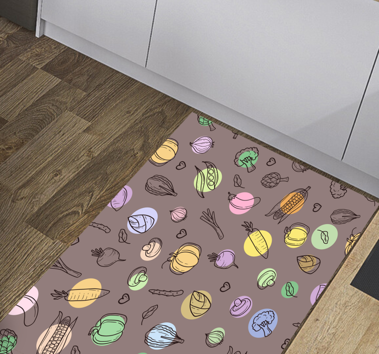Colorful vegetable pattern kitchen vinyl carpet - TenStickers