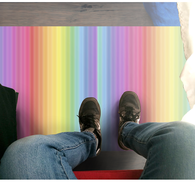 Colorful rainbow effect striped vinyl carpet - TenStickers