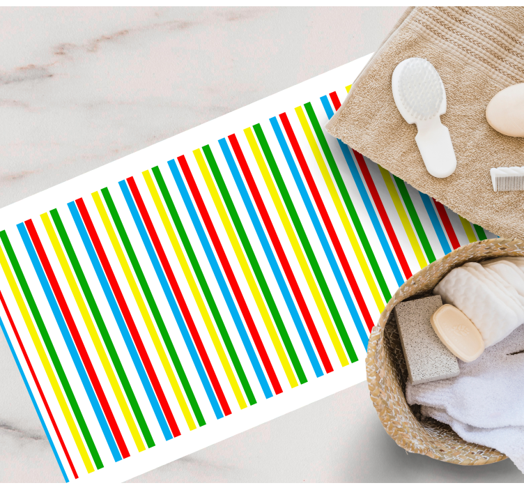 Colorful vertical pattern striped vinyl carpet - TenStickers