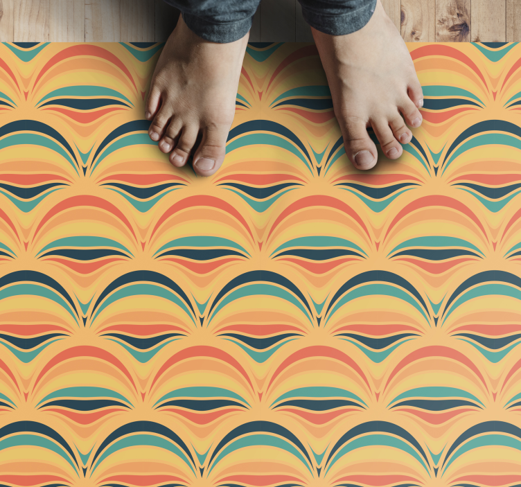 Colorful wave patterns vintage vinyl carpet - TenStickers