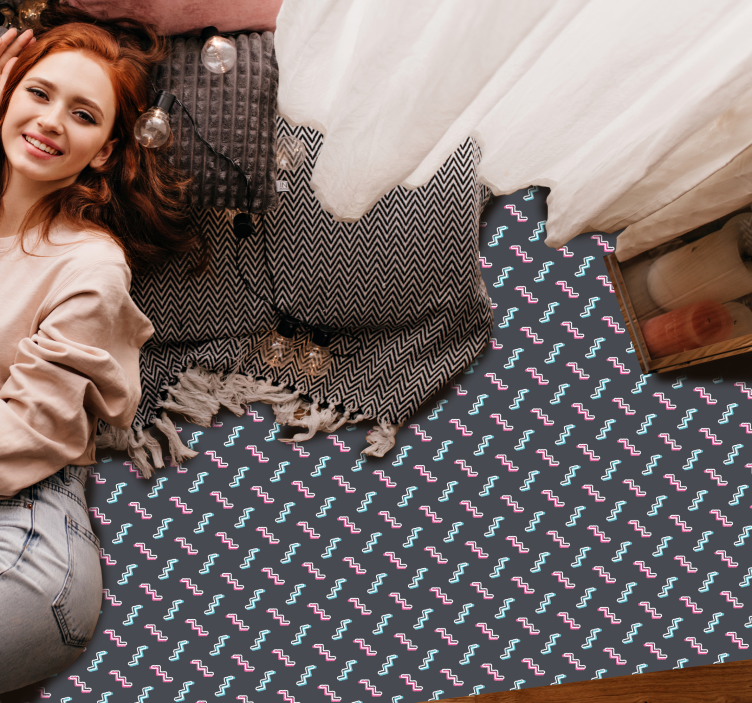 Colorful Wavy Shapes kids vinyl carpet - TenStickers