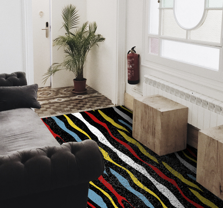 Colorful wavy design striped vinyl carpet - TenStickers