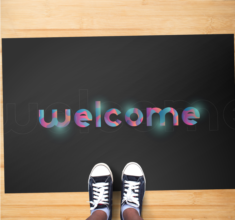 Colorful Welcome Text entrance hall vinyl carpet - TenStickers
