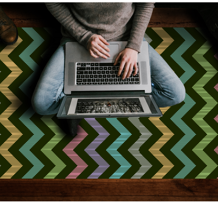 Colorful Zigzag Pattern striped vinyl carpet - TenStickers