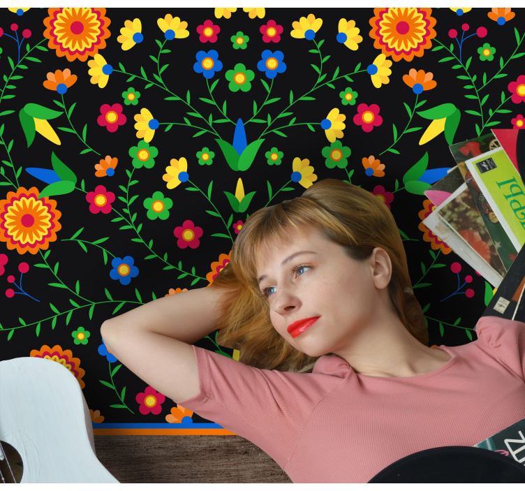 Colors Vibrant Motif floral vinyl carpet - TenStickers