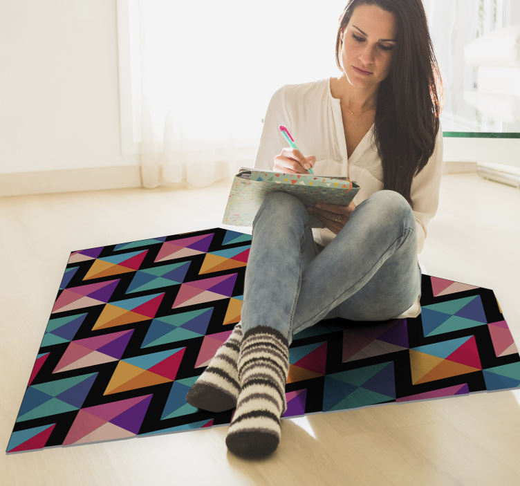 Colourful diamonds geometric vinyl rug - TenStickers