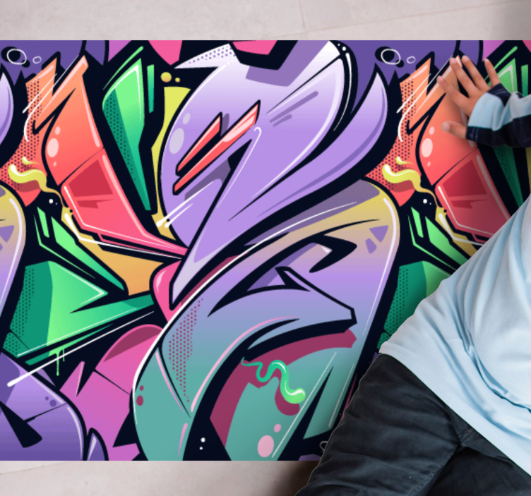 Colourful graffiti street art texture carpet - TenStickers