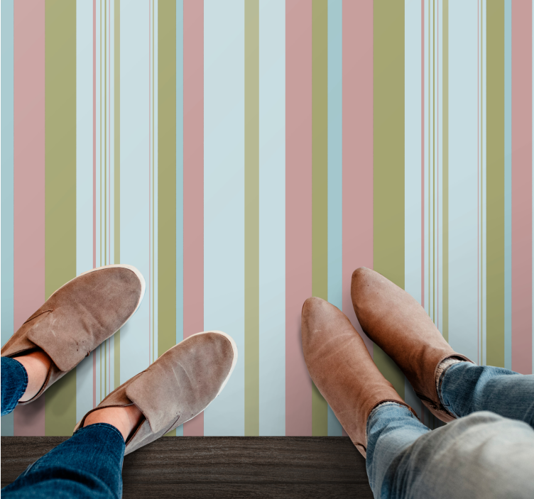 Colourful pastel pattern striped vinyl carpet - TenStickers