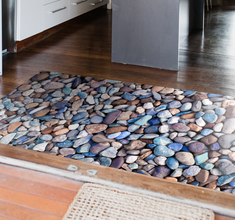 Colourful Pebbles kitchen vinyl rug - TenStickers
