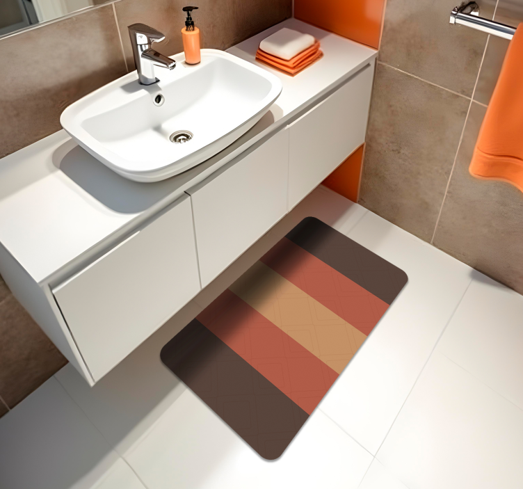 Colourful stripes bathroom vinyl carpet - TenStickers