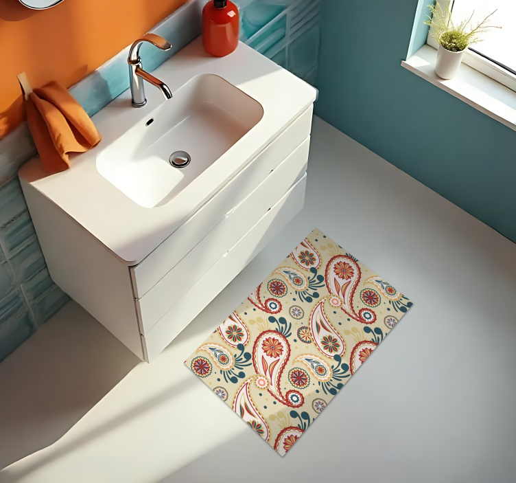 Colourful water drops bathroom vinyl carpet - TenStickers