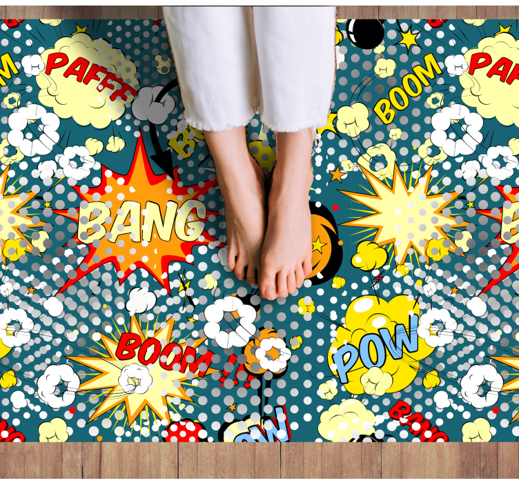 Comic book explosions teen vinyl carpet - TenStickers