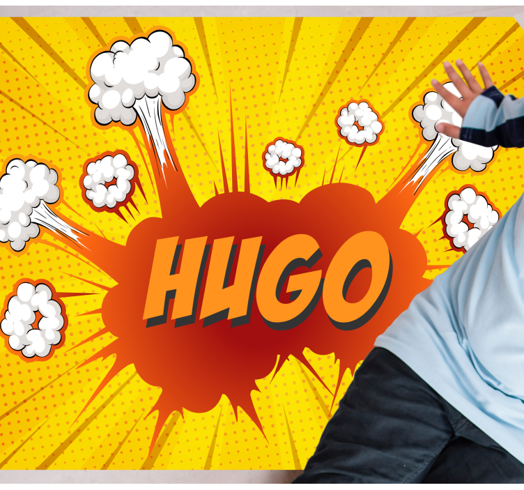 Comic explosion with name custom vinyl carpet - TenStickers