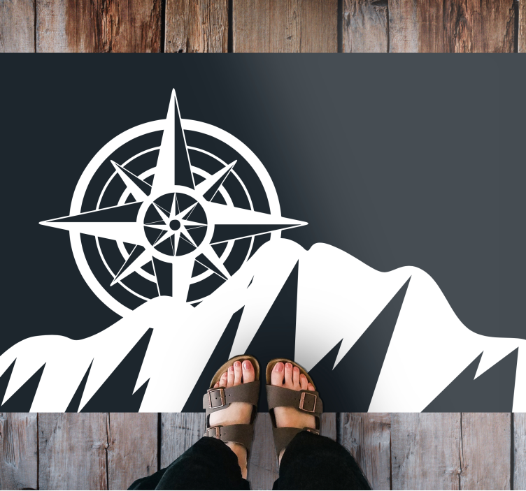 Compass Mountain Artwork modern vinyl carpet - TenStickers