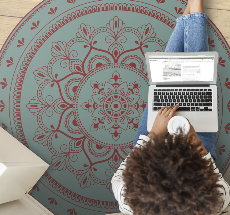 Complex circular illustration mandala vinyl carpet - TenStickers
