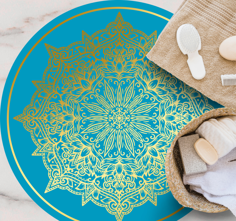 Complex Mandala Artwork circular vinyl carpet - TenStickers