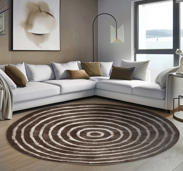 concentric circles beige vinyl carpet - TenStickers