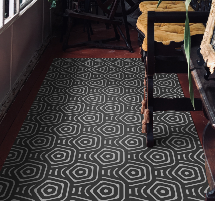 Concentric Diamonds geometric vinyl carpet - TenStickers