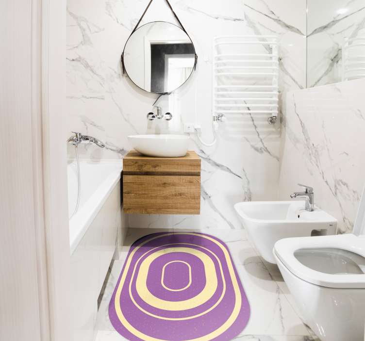 Concentric Ellipses bathroom vinyl carpet - TenStickers