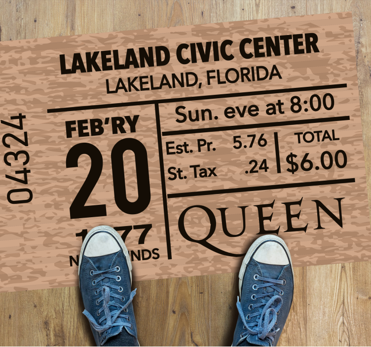 Concert Ticket Replica custom vinyl carpet - TenStickers