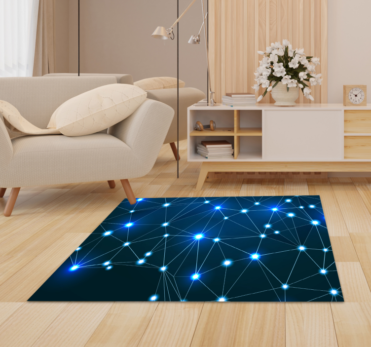 Connected Nodes geometric vinyl carpet - TenStickers
