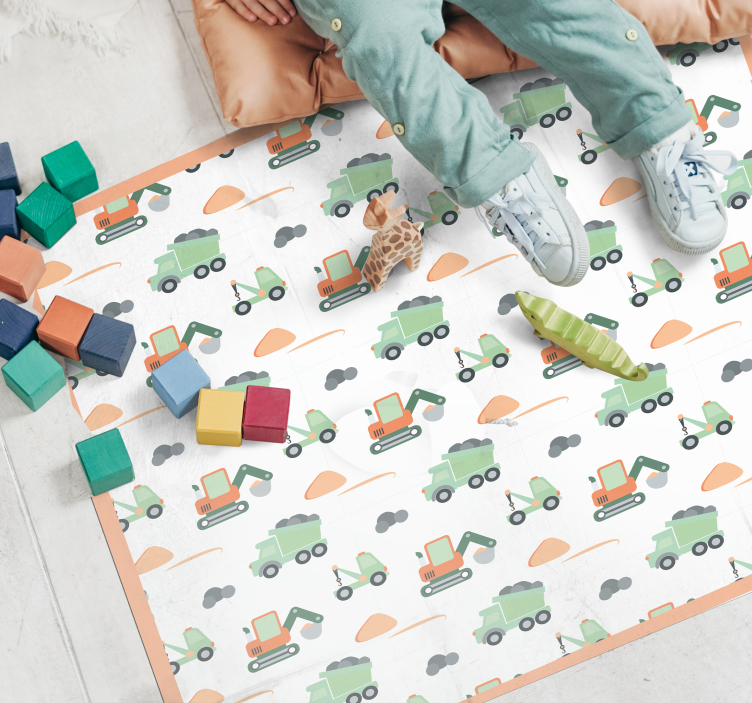 Construction Playtime kids vinyl carpet - TenStickers