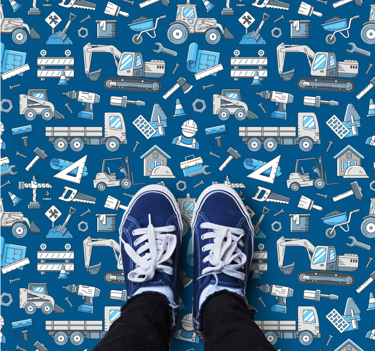 Construction Tools Print kids vinyl carpet - TenStickers