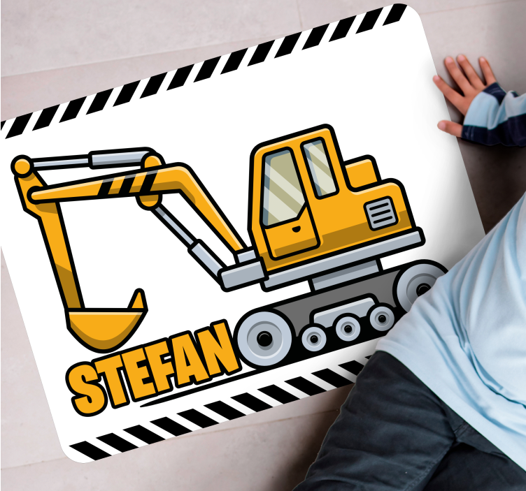 Custom construction vehicle kids vinyl carpet - TenStickers
