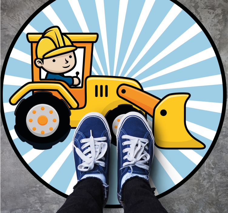 Fun construction vehicle kids vinyl carpet - TenStickers