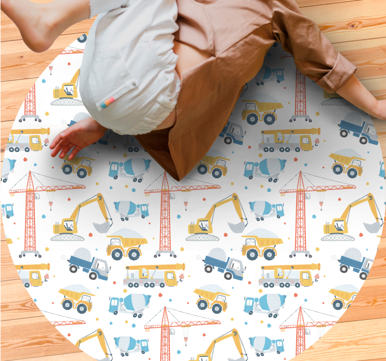 Construction vehicles kids vinyl carpet - TenStickers