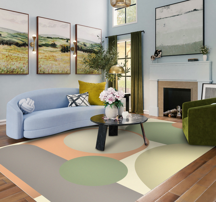 Contemporary Circular Patterns modern vinyl carpet - TenStickers