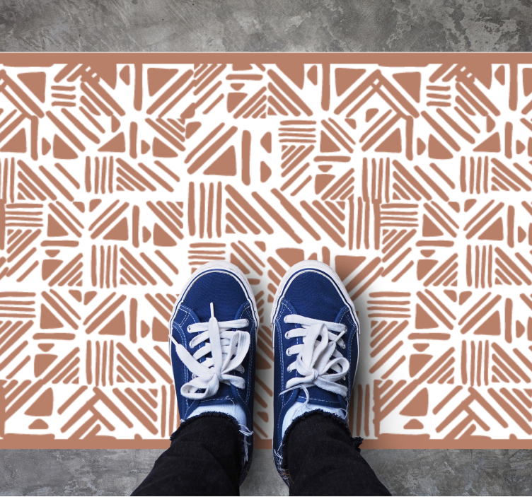Contrasting Pattern geometric vinyl carpet - TenStickers