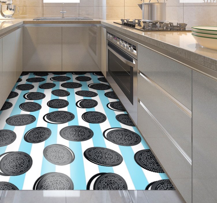Oreo striped pattern kitchen vinyl carpet - TenStickers
