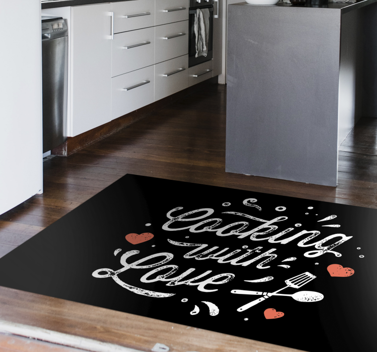 Cooking Love Affair custom vinyl carpet - TenStickers