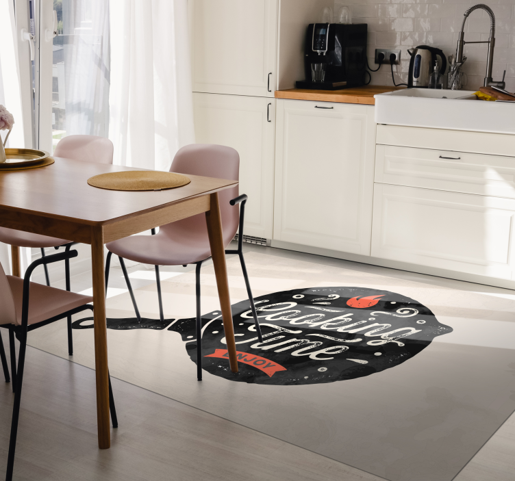 Cooking Time Enjoy kitchen vinyl carpet - TenStickers