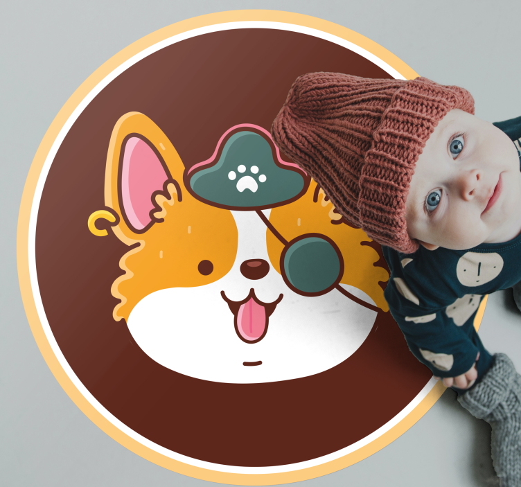 Corgi Captain Emblem modern vinyl carpet - TenStickers