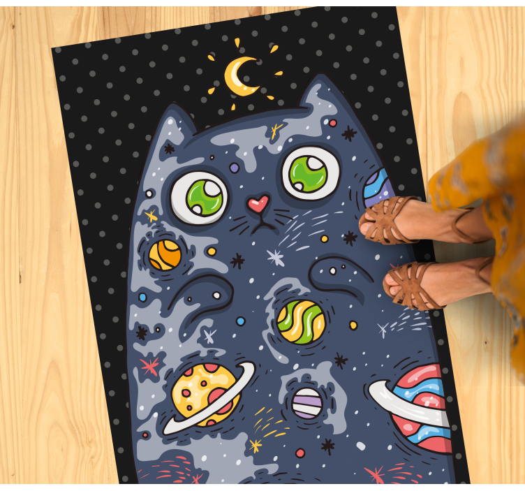 Cosmic Cat Adventure kids vinyl carpet - TenStickers