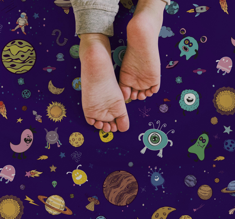 Cosmic Creatures Adventure kids vinyl carpet - TenStickers