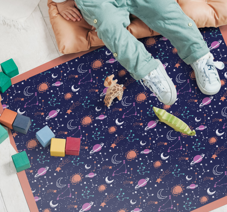 Cosmic Space Play kids vinyl carpet - TenStickers